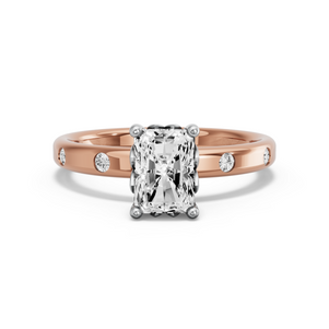 Image for Radiant Lotus Basket Ring with Sleek Accent band