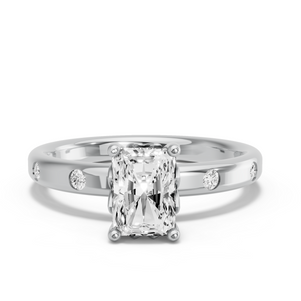 Image for Radiant Lotus Basket Ring with Sleek Accent band