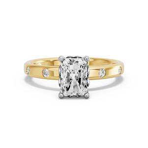 Image for Radiant Lotus Basket Ring with Sleek Accent band