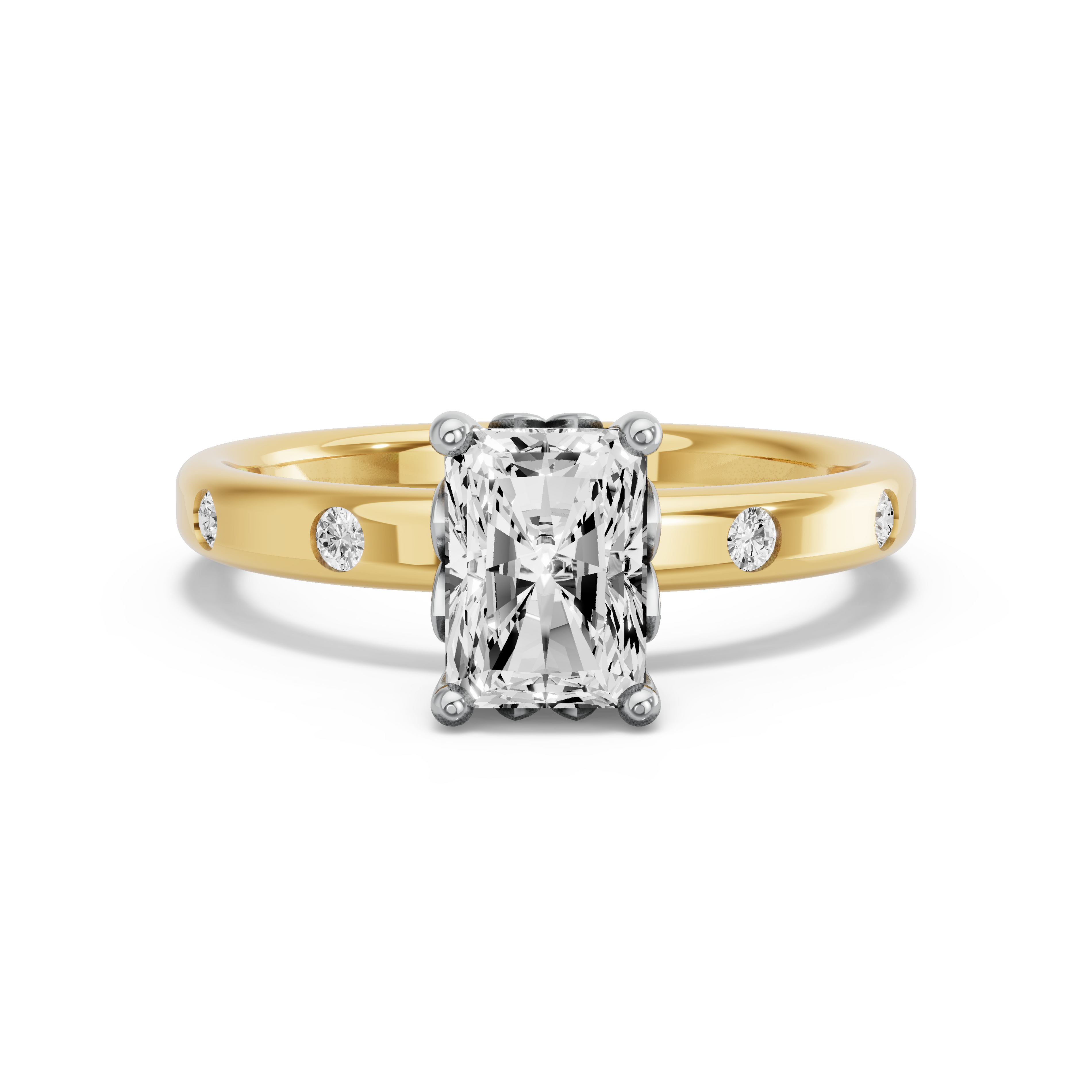 Image for Radiant Lotus Basket Ring with Sleek Accent band in 18K Rose Gold
