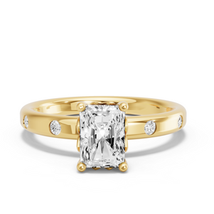 Image for Radiant Lotus Basket Ring with Sleek Accent band