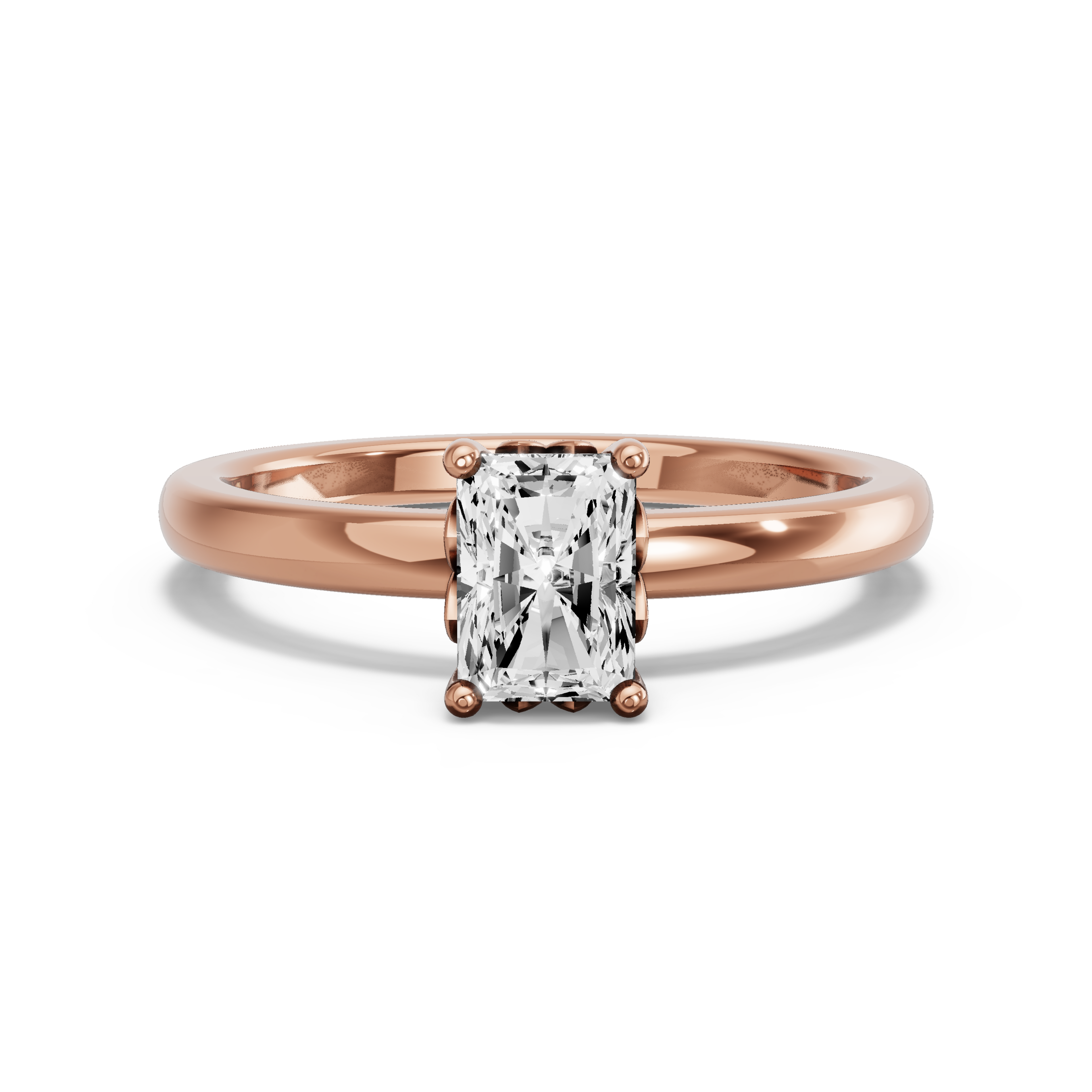 Image for Radiant Lotus Basket Ring with Solitaire band in 18K Yellow Gold