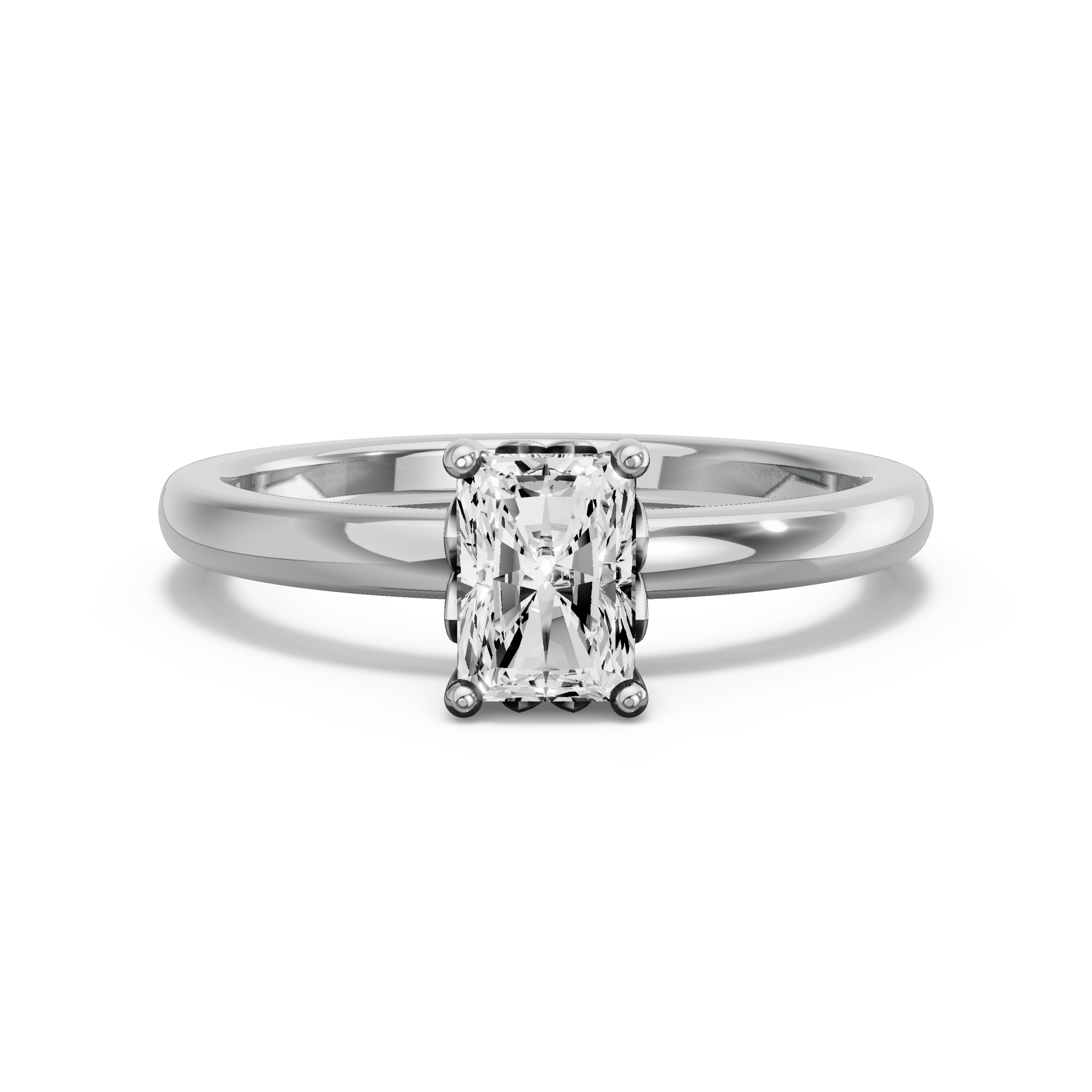 Image for Radiant Lotus Basket Ring with Solitaire band in 14K Two Tone Rose Gold