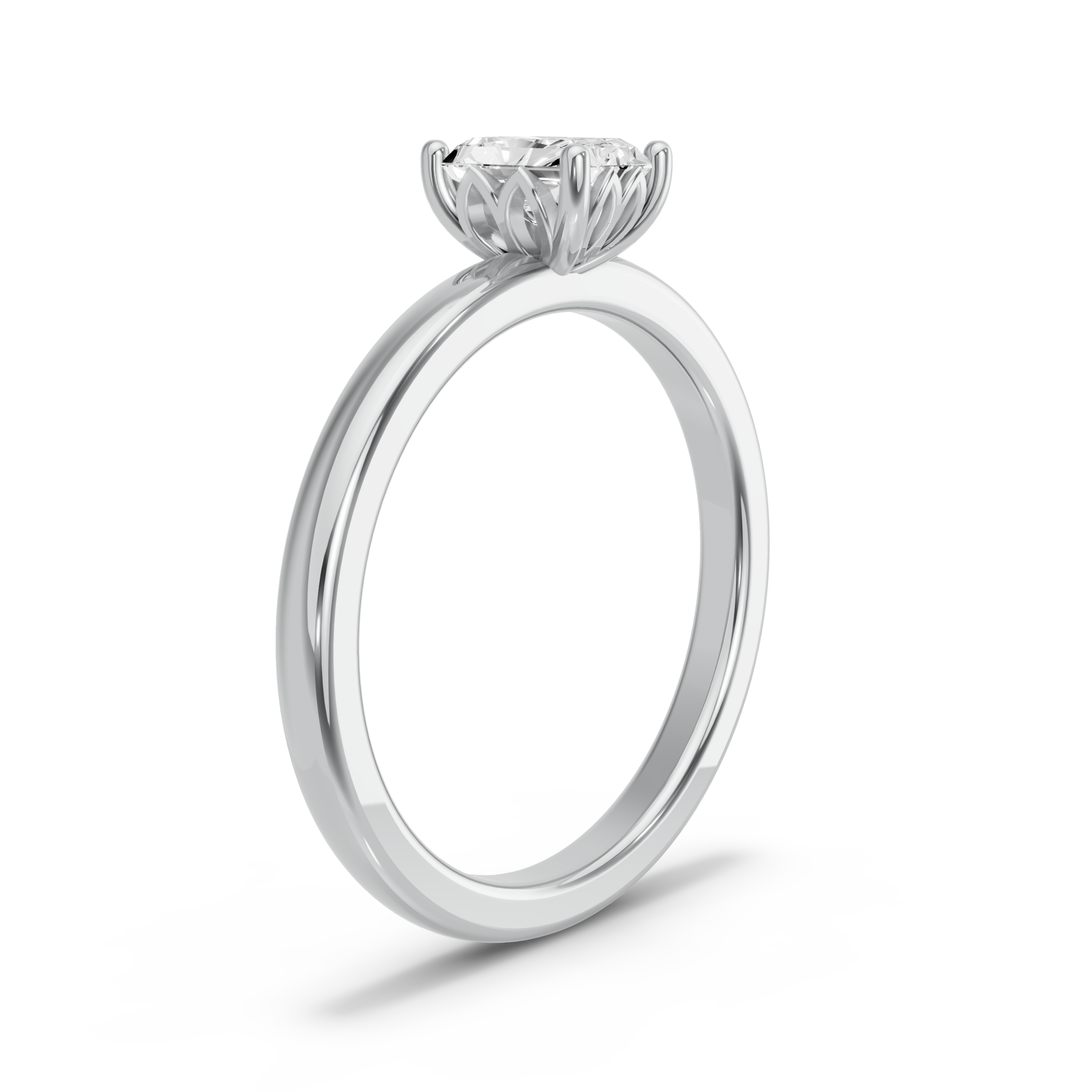 Image for Radiant Lotus Basket Ring with Solitaire band in 10K Two Tone Rose Gold
