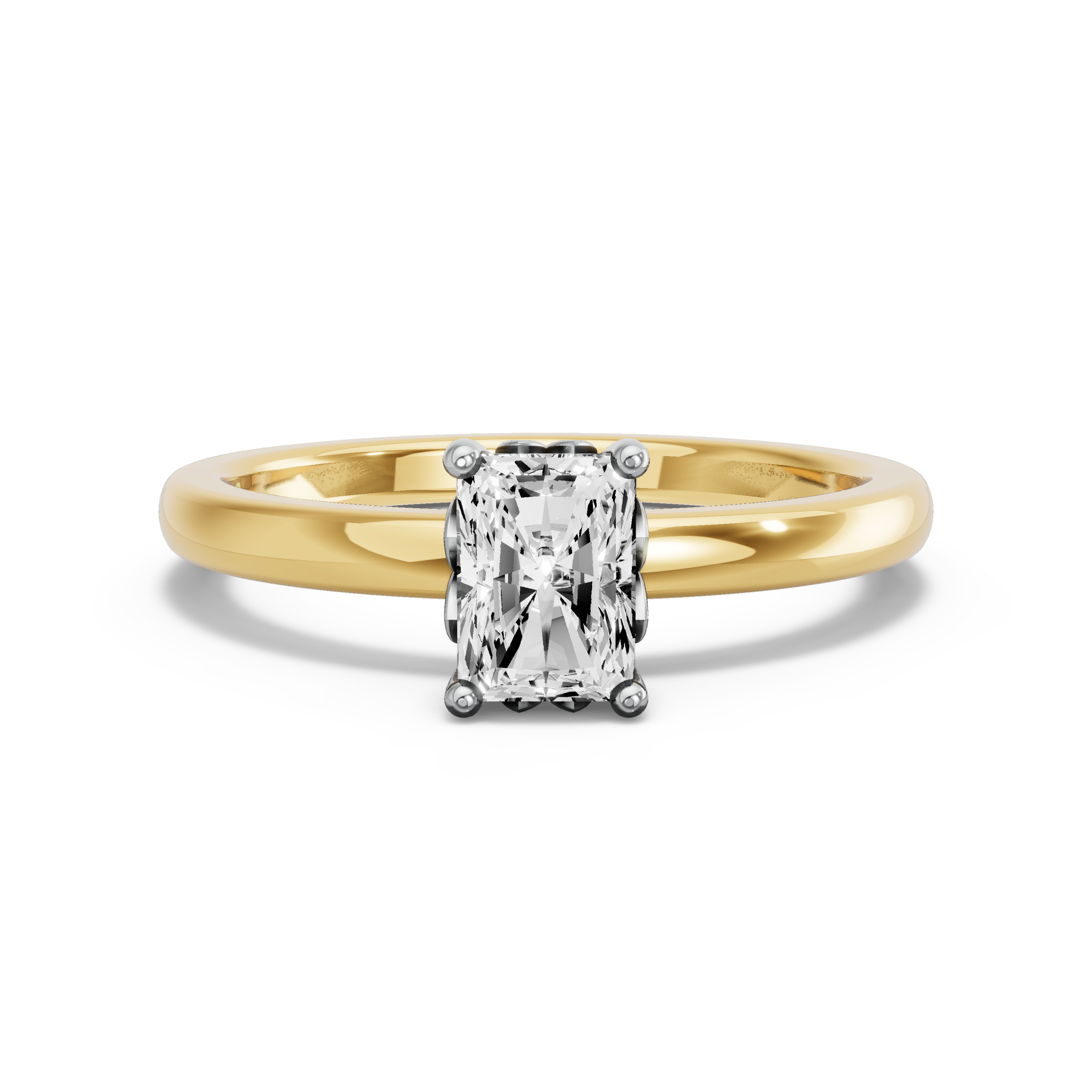 Image for Radiant Lotus Basket Ring with Solitaire band in 18K Rose Gold