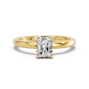 Image for Radiant Lotus Basket Ring with Solitaire band in 14K White Gold