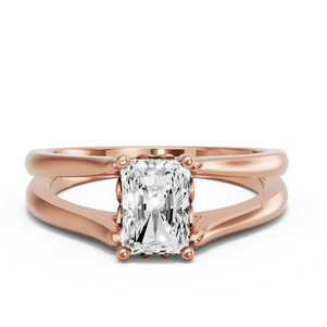Image for Radiant Lotus Basket Ring with Split Ring Solitaire band