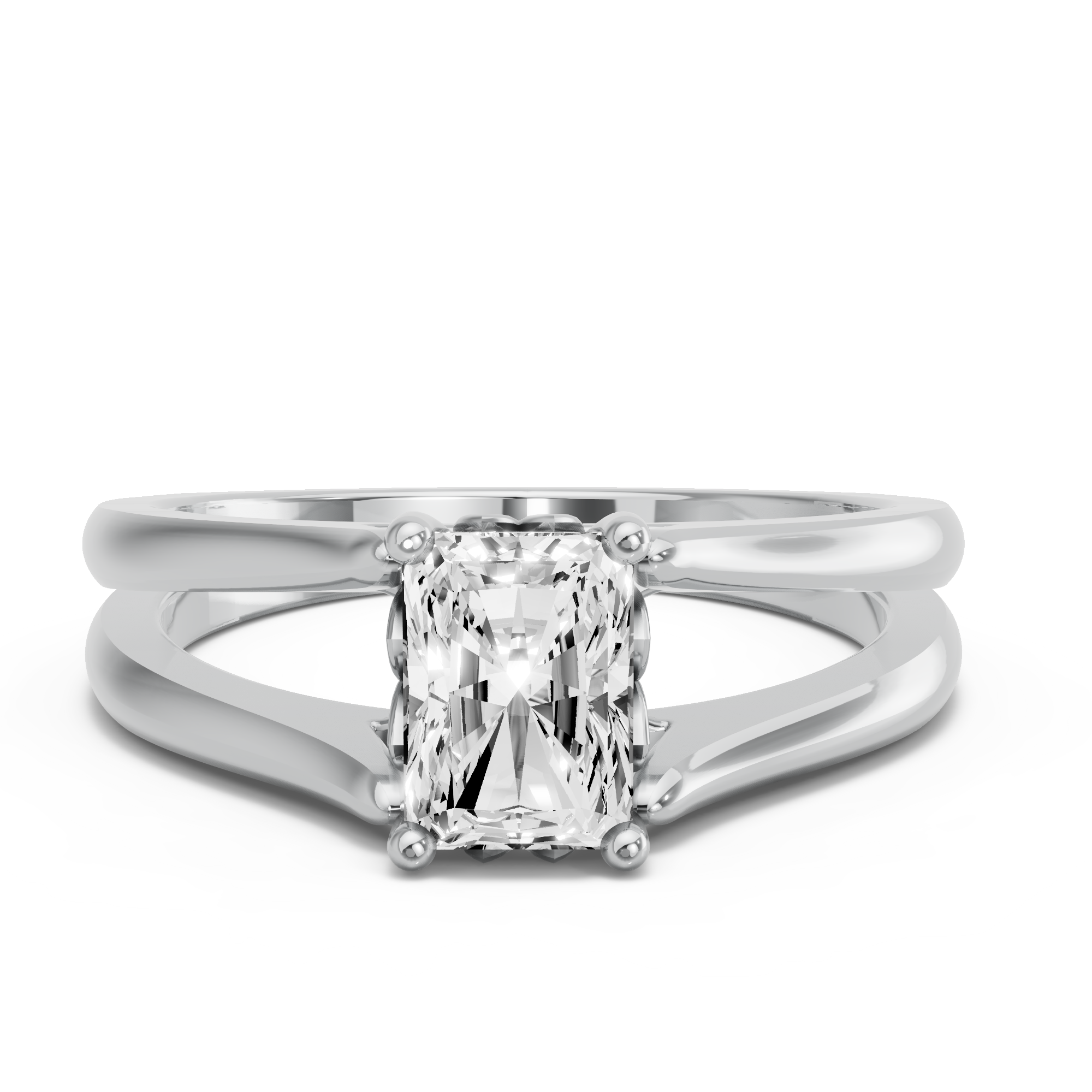 Image for Radiant Lotus Basket Ring with Split Ring Solitaire band