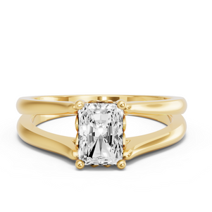 Image for Radiant Lotus Basket Ring with Split Ring Solitaire band