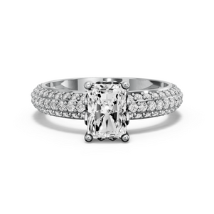 Image for Radiant Lotus Basket Ring with Split Ring Solitaire band in 950 Platinum