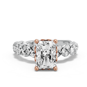 Image for Radiant Lotus Basket Ring with Twist Pave band