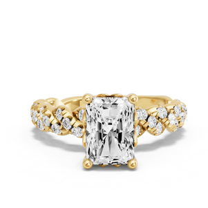 Image for Radiant Lotus Basket Ring with Twist Pave band