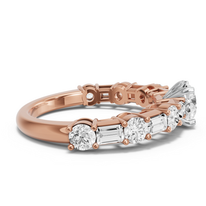 Image for Round Lotus Basket Ring with Alternating Baguette band