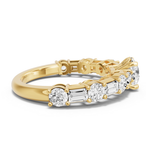 Image for Round Lotus Basket Ring with Alternating Baguette band