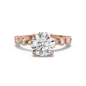 Image for Round Lotus Basket Ring with Alternating Marquise band
