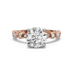 Image for Round Lotus Basket Ring with Alternating Marquise band