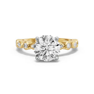 Image for Round Lotus Basket Ring with Alternating Marquise band