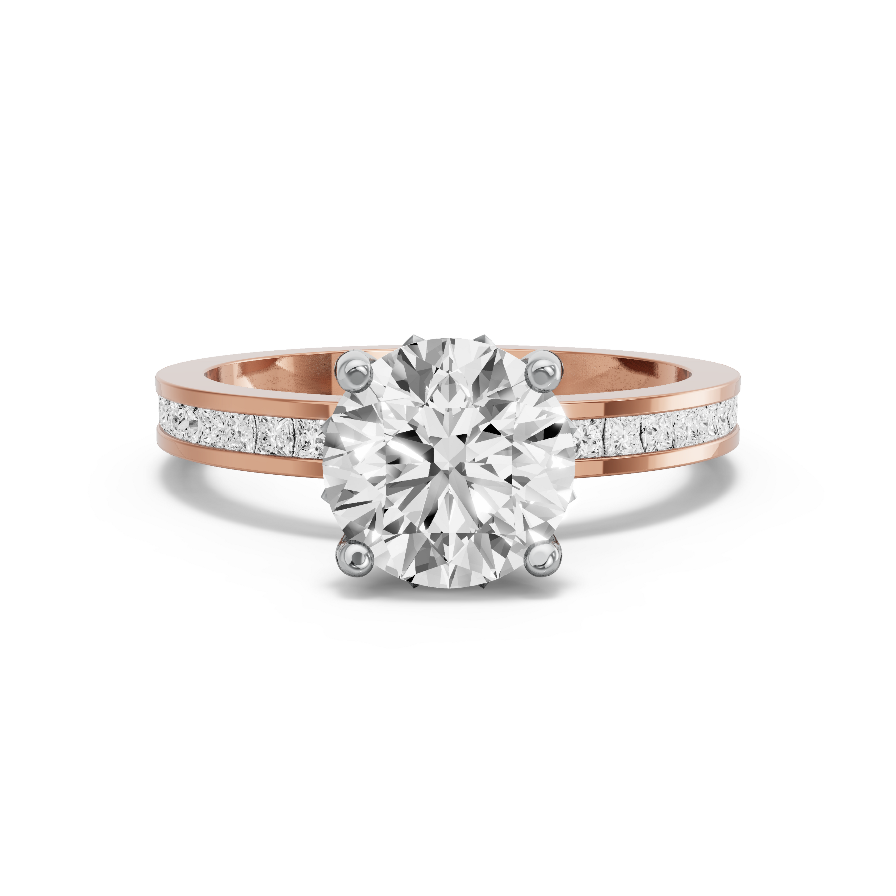 Image for Round Lotus Basket Ring with Channel band