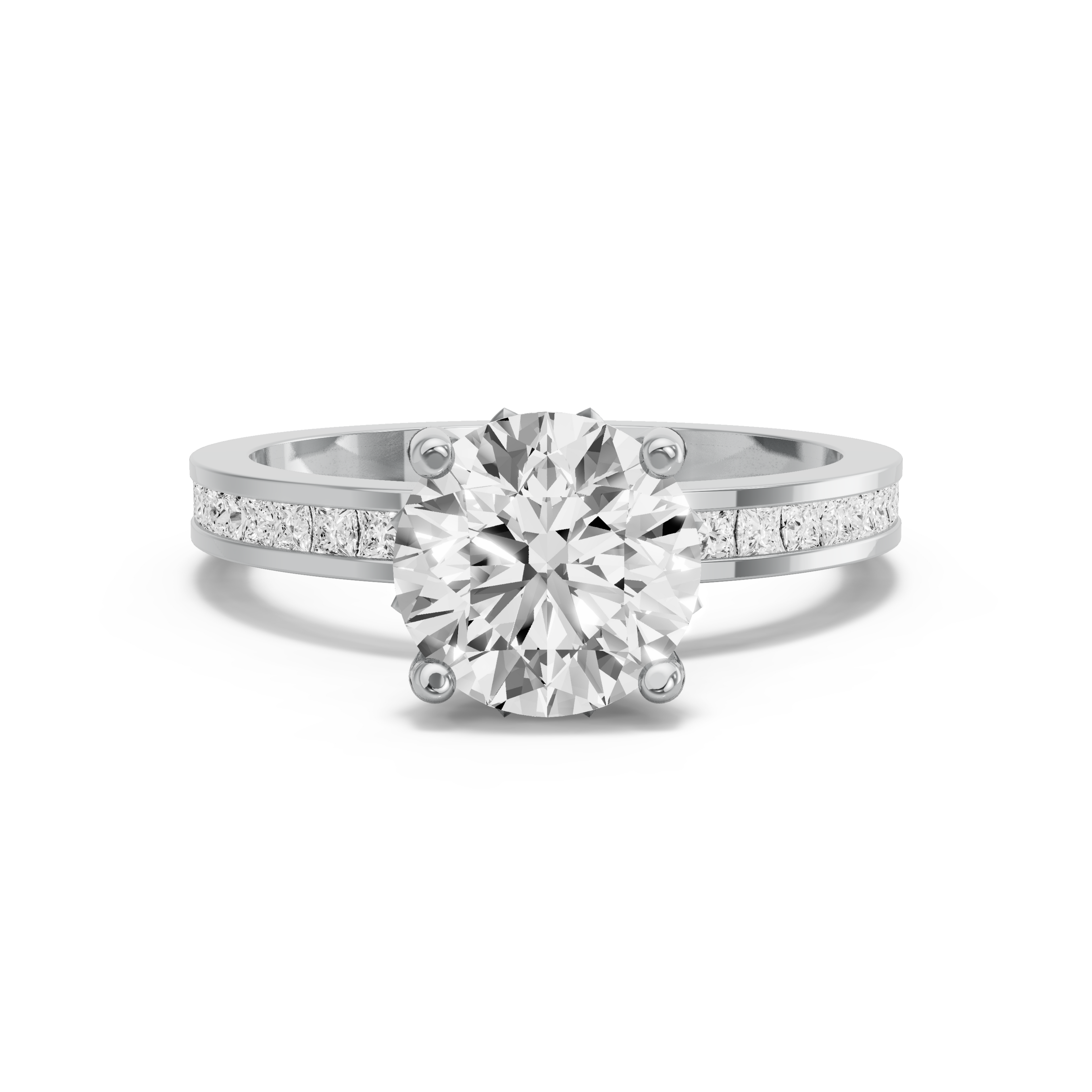 Image for Round Lotus Basket Ring with Channel band