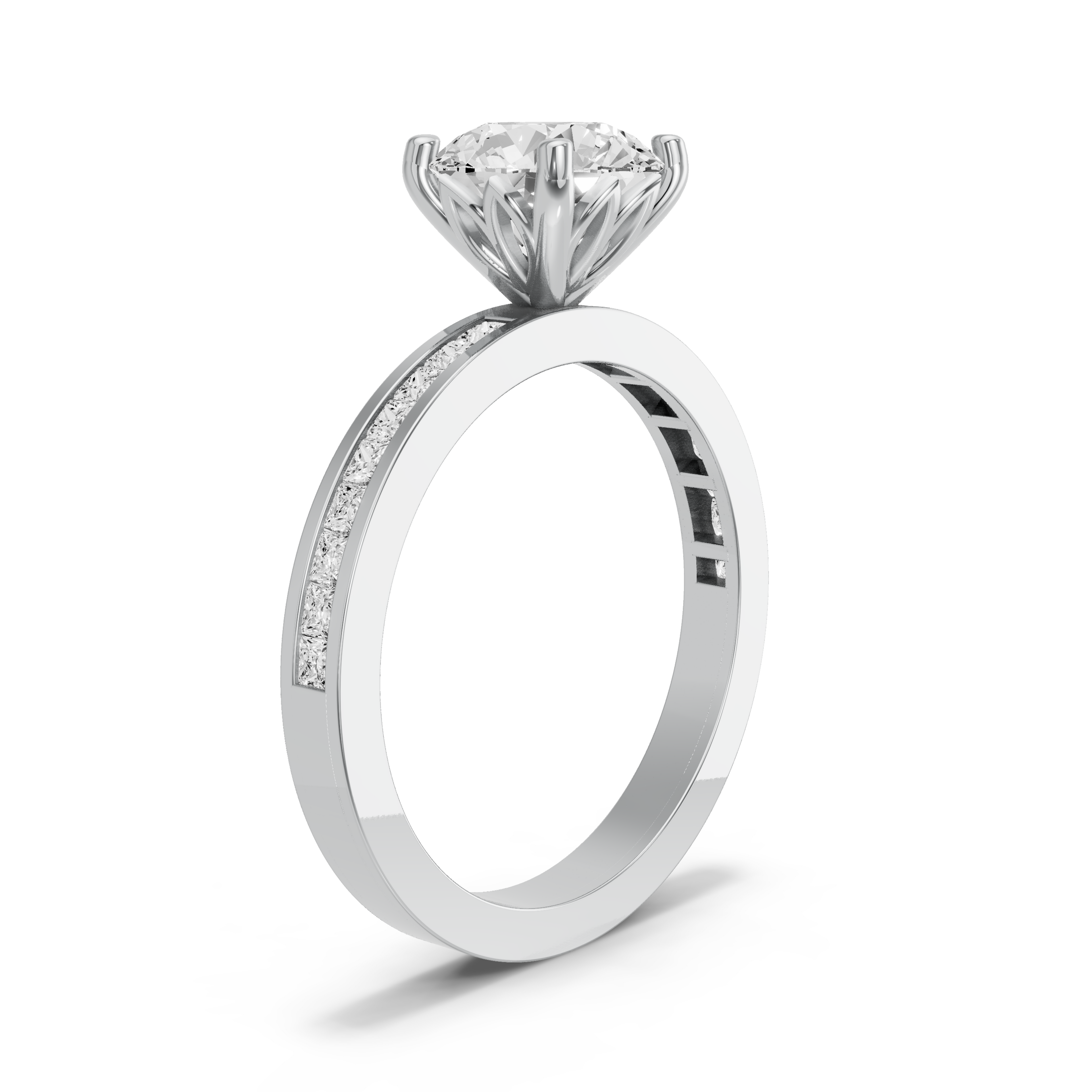 Image for Round Lotus Basket Ring with Channel band