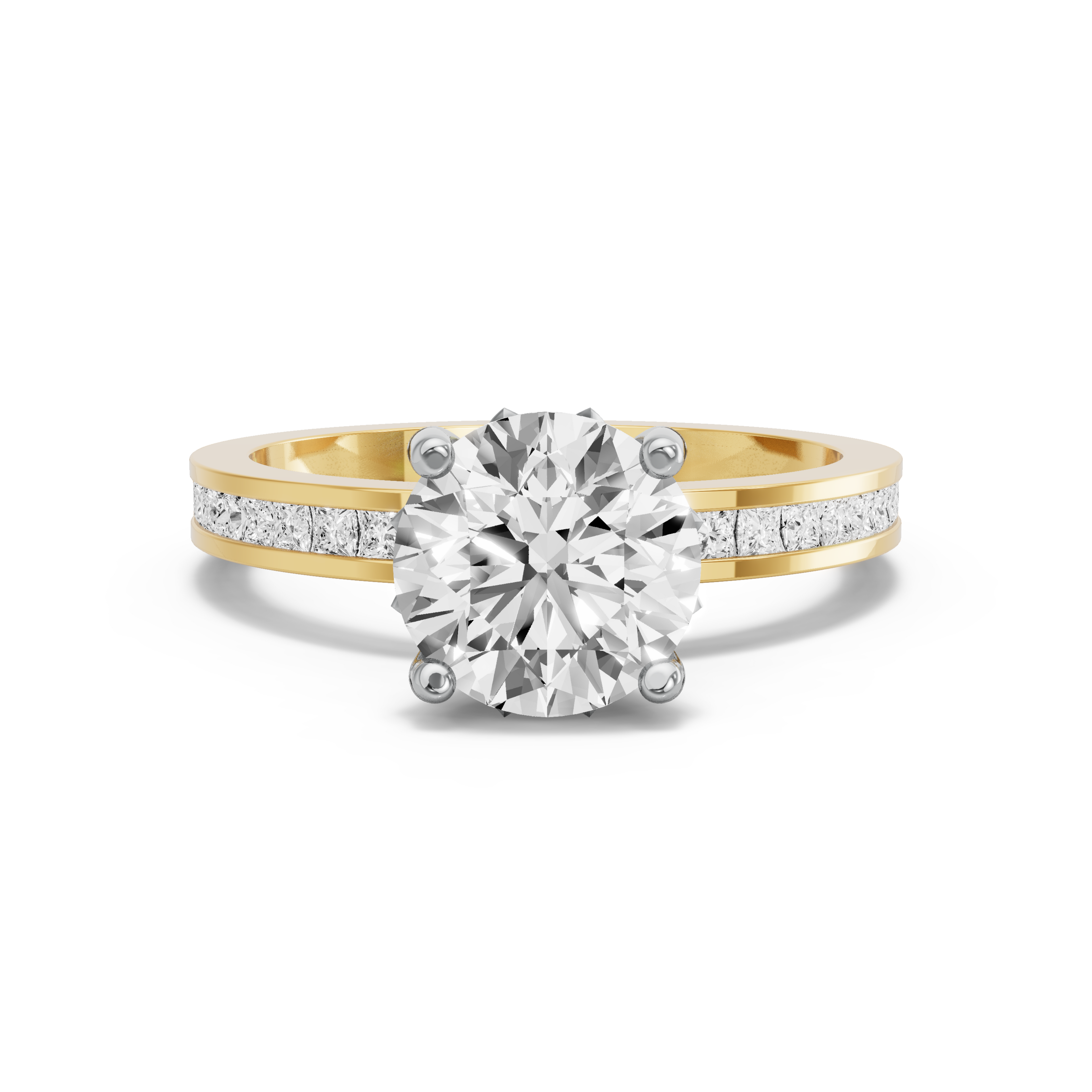 Image for Round Lotus Basket Ring with Channel band