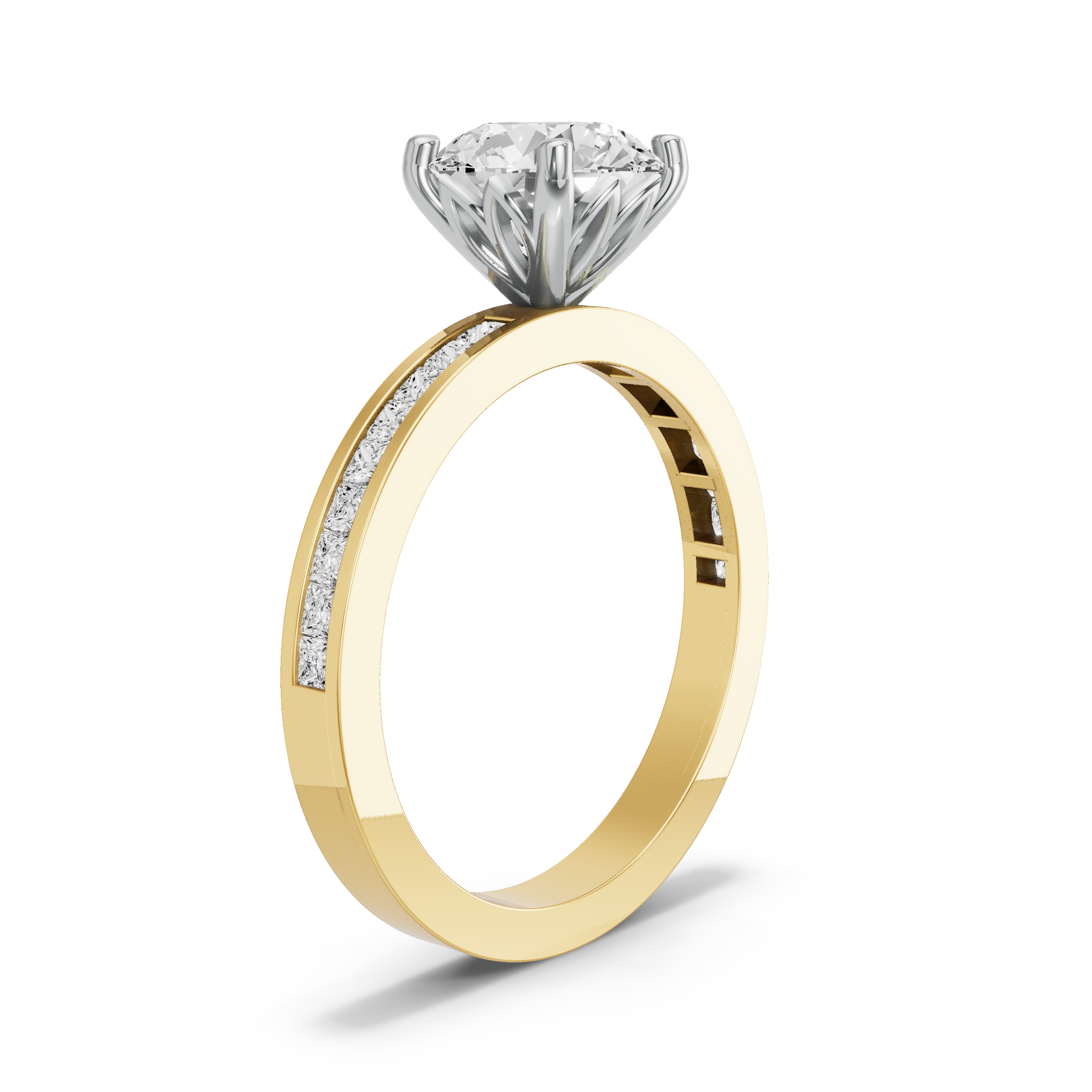 Image for Round Lotus Basket Ring with Channel band