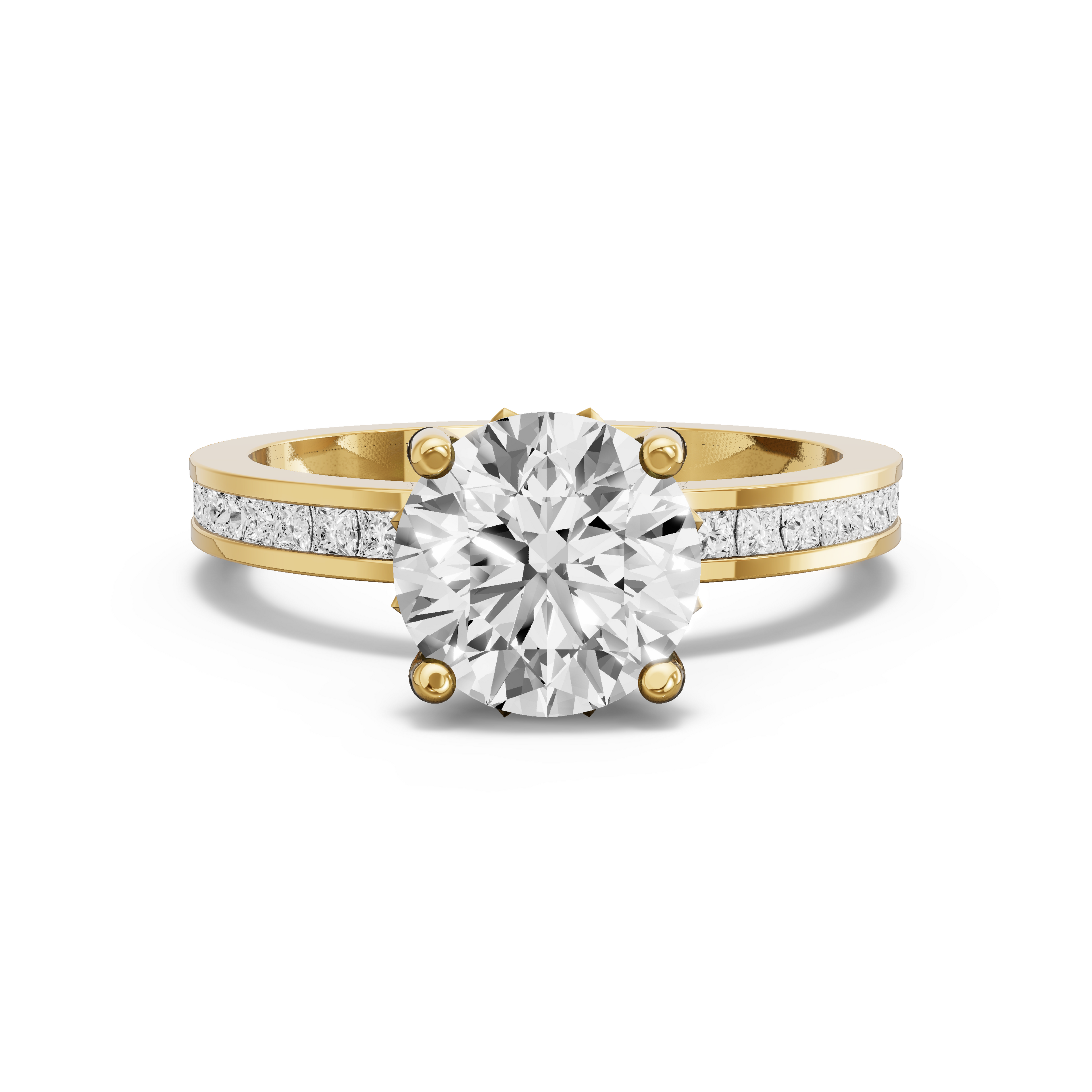 Image for Round Lotus Basket Ring with Channel band
