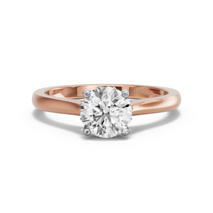 Image for Round Lotus Basket Ring with Knife Edge Cathedral band