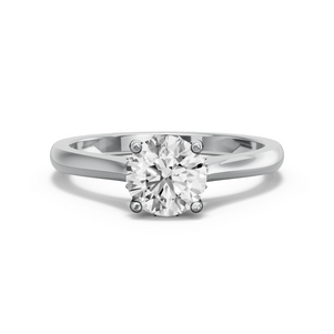 Image for Round Lotus Basket Ring with Knife Edge Cathedral band
