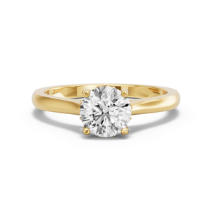 Image for Round Lotus Basket Ring with Knife Edge Cathedral band