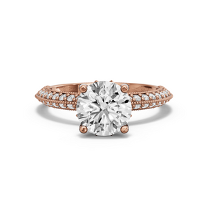 Image for Round Lotus Basket Ring with Knife Edge Pave band