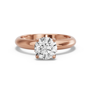 Image for Round Lotus Basket Ring with Knife Edge Solitaire band