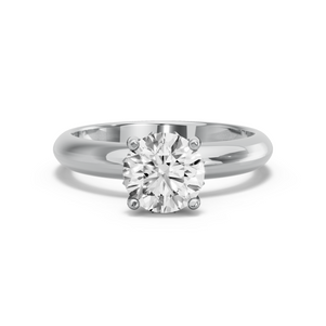 Image for Round Lotus Basket Ring with Knife Edge Solitaire band