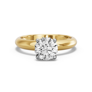 Image for Round Lotus Basket Ring with Knife Edge Solitaire band
