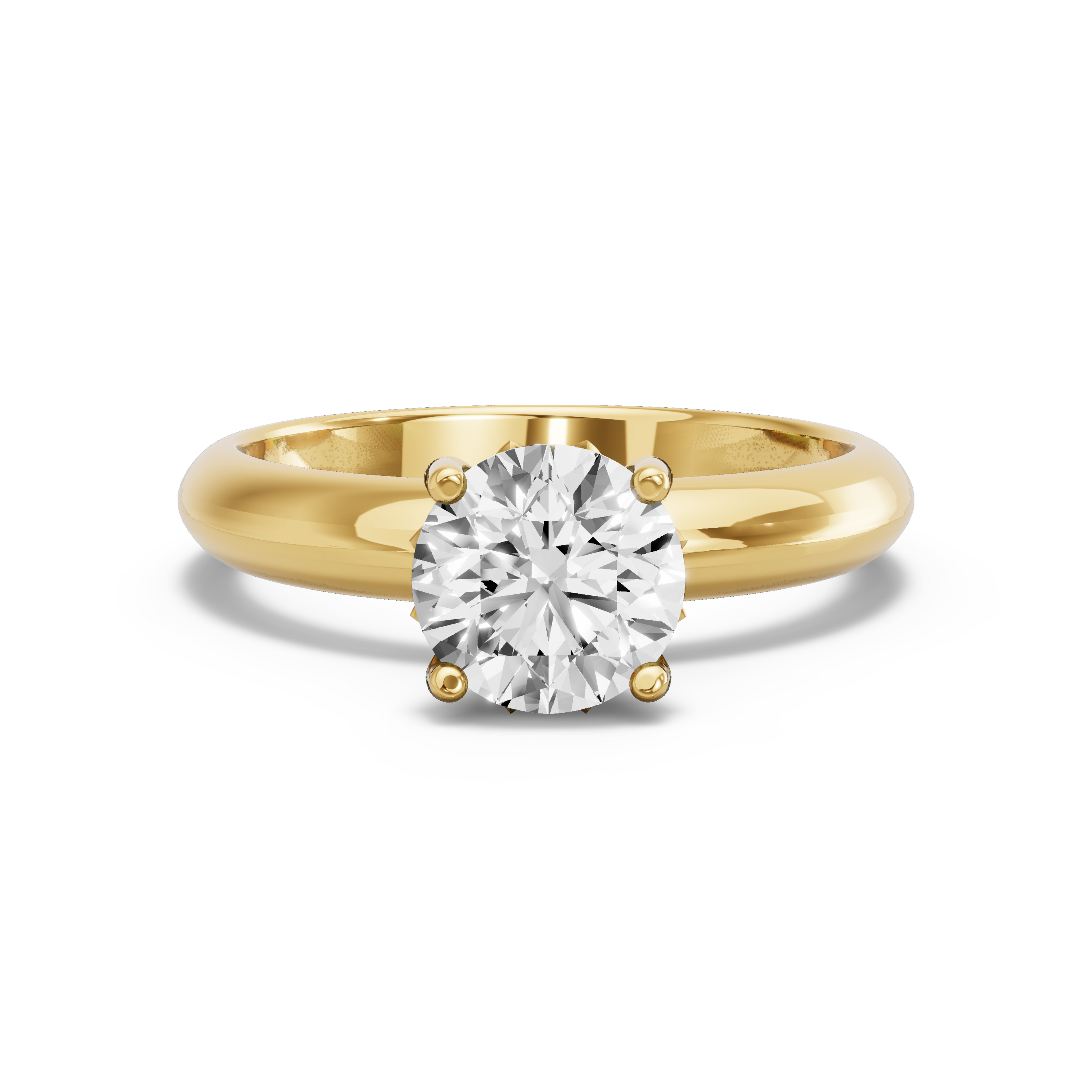 Image for Round Lotus Basket Ring with Knife Edge Solitaire band