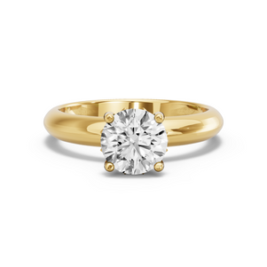 Image for Round Lotus Basket Ring with Knife Edge Solitaire band