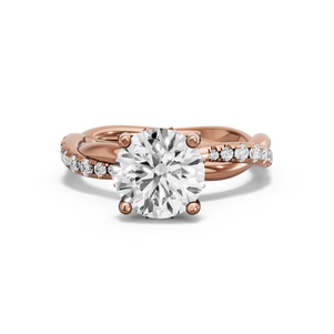 Image for Round Lotus Basket Ring with Rope Pave band
