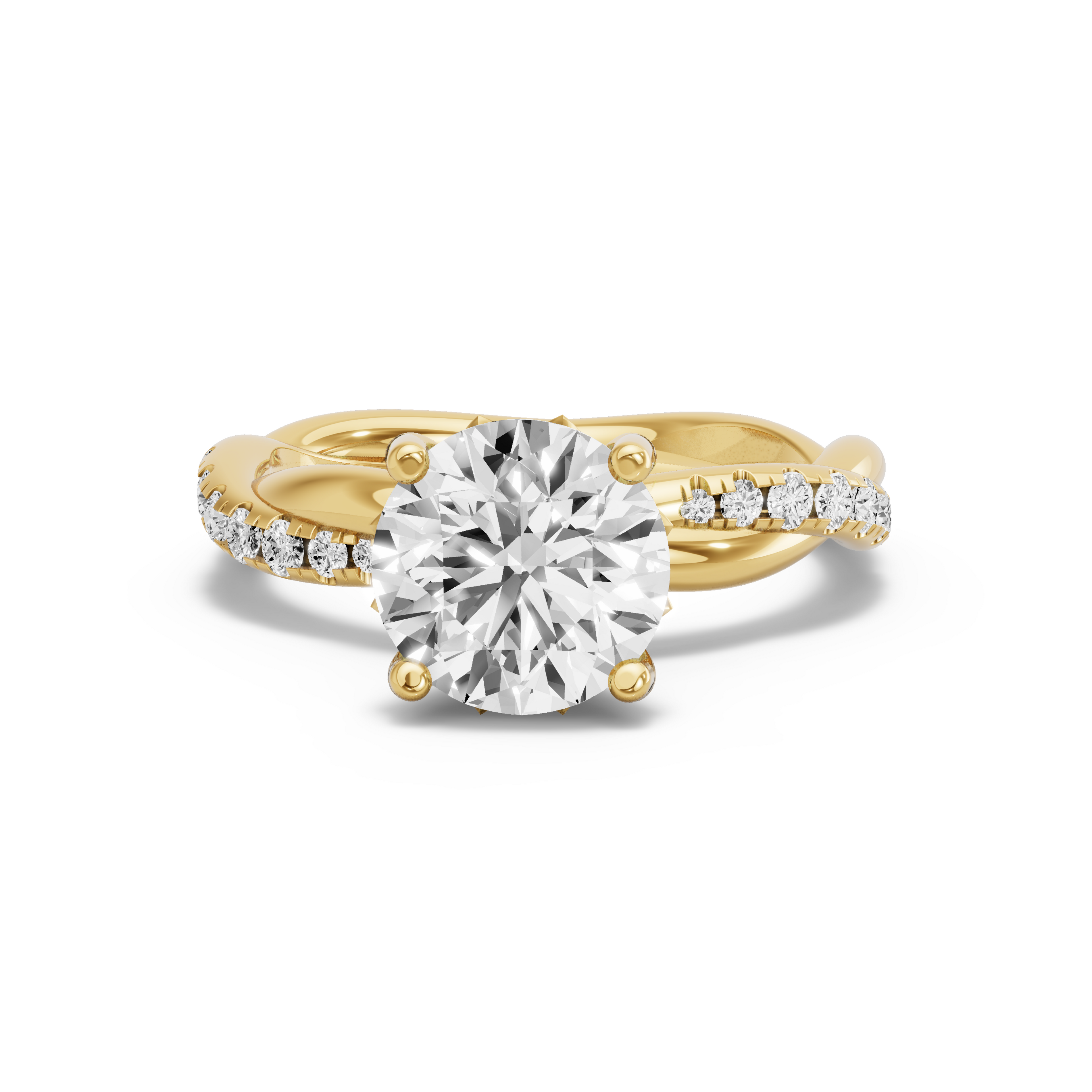 Image for Round Lotus Basket Ring with Rope Pave band