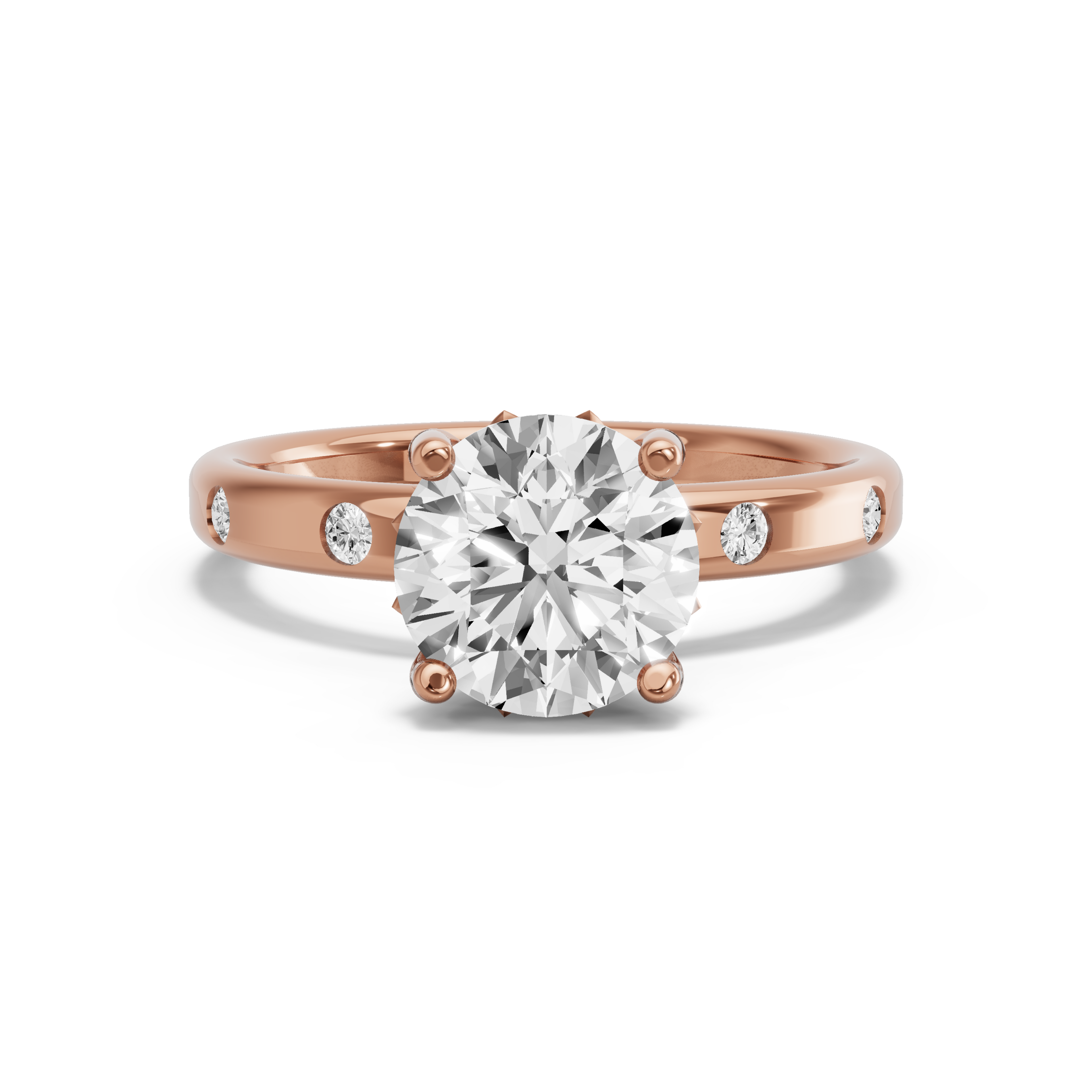 Image for Round Lotus Basket Ring with Sleek Accent band