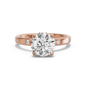 Image for Round Lotus Basket Ring with Sleek Accent band
