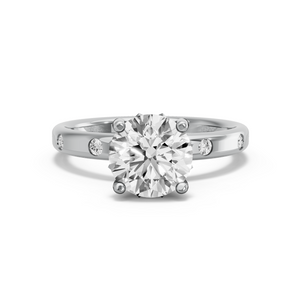 Image for Round Lotus Basket Ring with Sleek Accent band