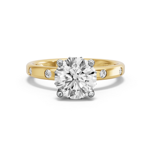 Image for Round Lotus Basket Ring with Sleek Accent band