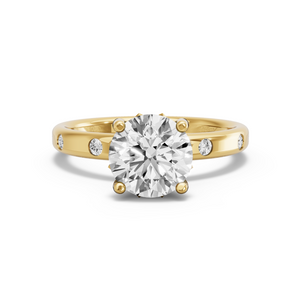 Image for Round Lotus Basket Ring with Sleek Accent band