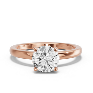 Image for Round Lotus Basket Ring with Solitaire band