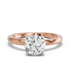Image for Round Lotus Basket Ring with Solitaire band