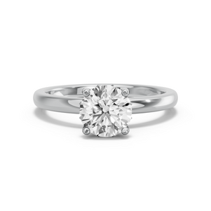 Image for Round Lotus Basket Ring with Solitaire band