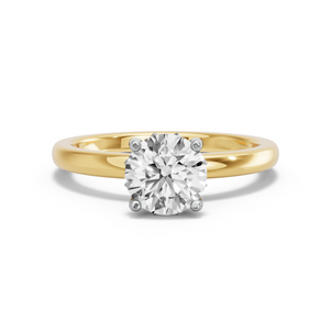 Image for Round Lotus Basket Ring with Solitaire band
