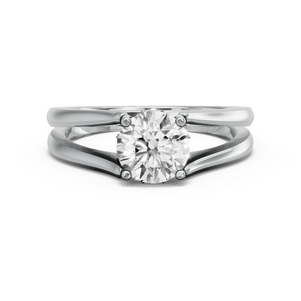 Image for Round Lotus Basket Ring with Split Ring Solitaire band