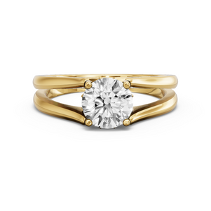 Image for Round Lotus Basket Ring with Split Ring Solitaire band