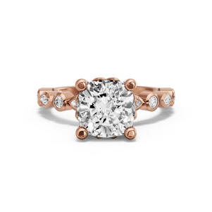 Image for Cushion Lotus Basket Ring with Alternating Marquise band